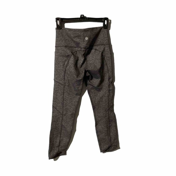 Athleta Workout‎ Pants Tights Small Heater Gray Side Pockets - Picture 3 of 4